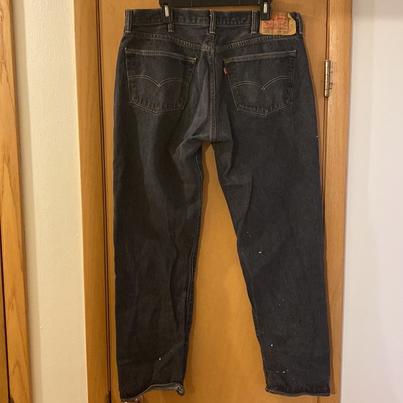 Levi’s Men’s Original 501 Shrink to Fit Distressed Bleached Button Fly Jean W40 - Picture 9 of 14